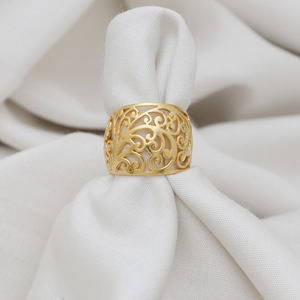 925 Sterling <b>Silver</b> Gold Plated <b>Ring</b> <b>Adjustable</b> Filigree <b>Ring</b> 18K Gold Plating - Product Image 3