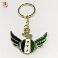 Porte-clés en alliage émaillé avec drapeau de l'armée syrienne libre, vente en gros à prix d'usine, pendentif carte de Syrie en émail