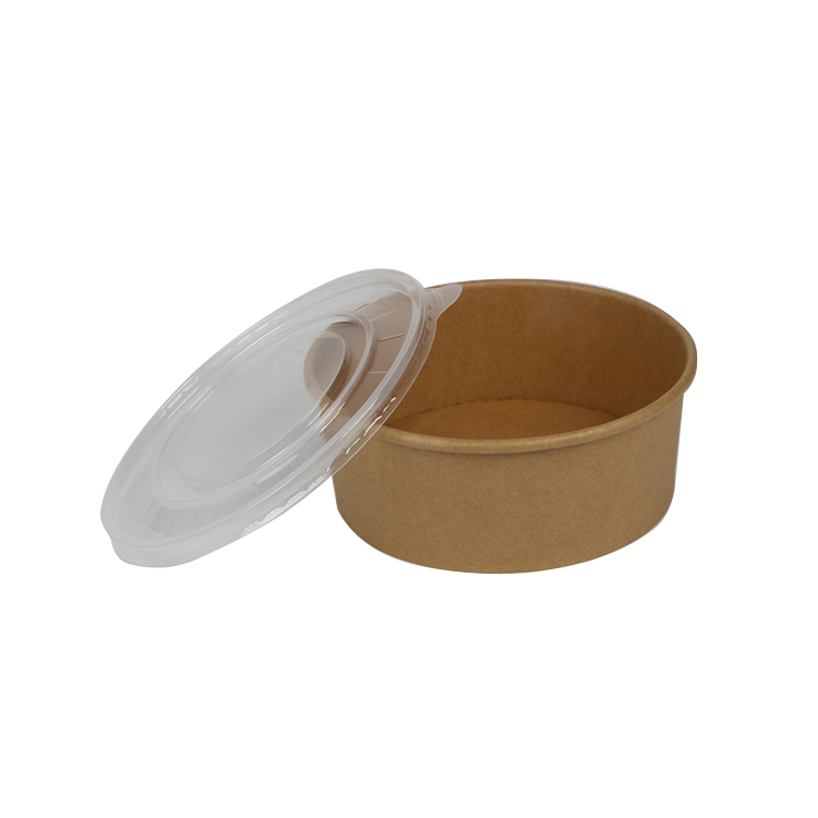 Salad Bowl Biodegradable Eco Friendly PLA Lined Kraft Paper 32oz Salad Bowl with Plastic Lid Customized Packing Customized Color