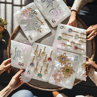 Mahjong américain de luxe en nacre et acrylique, jeu de société d'intérieur, cadeaux et collections d'art américain