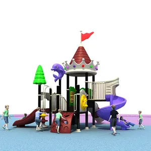高性价比的户外游乐场设备小城堡顶部滑梯攀爬平台儿童健身