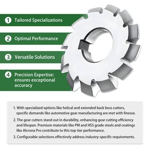 Outils de coupe d'engrenages RUIZUAN Module 0.3 -M4.5 20 degrés Alésage <span class=keywords><strong>22MM</strong></span> # Fraises à module d'engrenage HSS à denture hélicoïdale 1-8 - Product Image 4