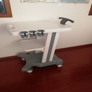 Chariot d'échographie réglable en hauteur 680x440x760, chariot d'hôpital en plastique avec 4 roulettes en acier inoxydable, design minimaliste - Product Image 1