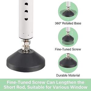 Barra de Seguridad Ajustable Moderna para Puerta KAIYING, Acabado Pulido Negro+Blanco, 27-1/2 Pulgadas 42 pulgadas. Tornillo de Acero y Plástico Resistente para Uso Doméstico - Product Image 4