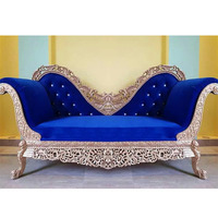 Canapé de mariage bleu royal avec sièges d'amour Meilleur canapé de scène de mariage arabe Chaise Designer Canapé de scène pour cérémonie de mariage