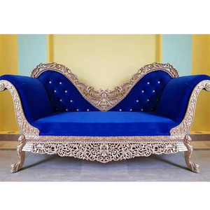 Royal Blue Wedding Love Seater Couch El mejor sofá árabe para escenario de boda Chaise Designer Wedding Ceremony Stage Couch - Product Image 1