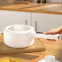 Casserole électrique multifonction en acier inoxydable 700W, poêle antiadhésive, poêle à frire portable avec cuiseur vapeur pour la maison