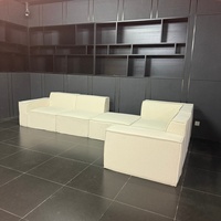Ensemble de canapés modernes en rouleaux compressés, canapé en velours côtelé moderne en forme de bloc de tofu, canapé modulaire en éponge pleine compression