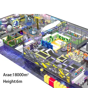 Nouveau design 1800 mètre carré trampoline parc équipement de jeu doux commercial enfants aire de jeux intérieure pour enfants