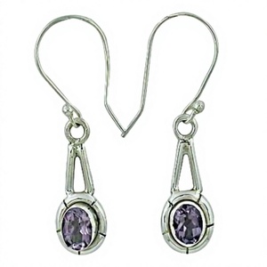 925artpalace 925 Sterling Silver <b>Fine</b> <b>Stud</b> <b>Earrings</b> Amethyst Energy Gemstone Jewelry - Product Image 1