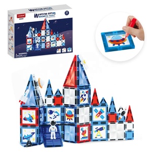 SamToyCn Tema espacial personalizado 3D Bloques <span class=keywords><strong>de</strong></span> construcción magnéticos grandes Azulejos Dibujo Color Bloques magnéticos Juguetes <span class=keywords><strong>de</strong></span> construcción para niños - Product Image 1