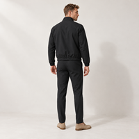 Ensemble de survêtement 3 pièces pour homme : veste zippée réversible, t-shirt à manches longues en coton mercerisé doux et pantalon chino extensible – OEM personnalisé en stock