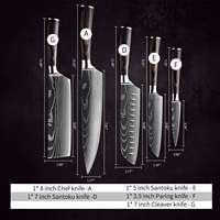 2023 nouveautés cuisine double forgé durable G10 poignée 5 pièces vg10 damas couteau de chef ensemble
