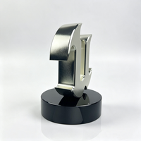 Trophée personnalisé en métal avec logo 3D, en alliage de zinc, avec base en cristal noir pour cérémonie de jeu, souvenir