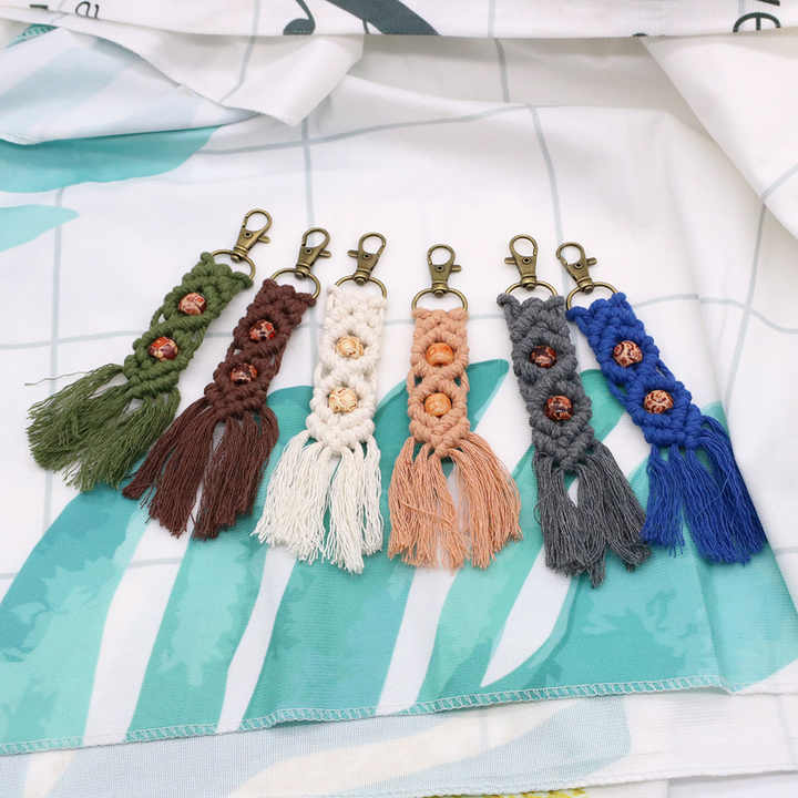 Tassel Keychain Handmade Creative Cotton Thread Keychain Pendant ...