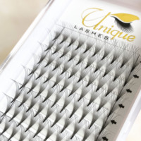 Cils synthétiques coréens PBT 6D-16D préfabriqués, faits à la main, courbure CC, base pointue, style naturel