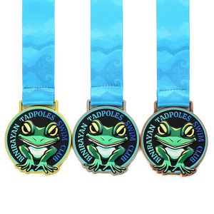 Médaille personnalisée en métal pour équipe de natation, <span class=keywords><strong>club</strong></span> de compétition, motif grenouille - Product Image 2
