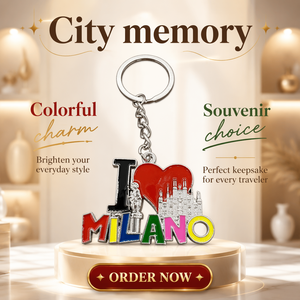 Llavero de Metal Esmaltado Personalizado con Diseño del <span class=keywords><strong>Duomo</strong></span> de Milán, Recuerdo Turístico de Italia, Llavero con Forma de Chiles para Regalo de Viaje - Product Image 3