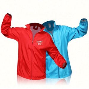 Veste coupe-vent en polyester de haute qualité à prix avantageux pour hommes, veste de sport à deux couches pour hommes - Product Image 2