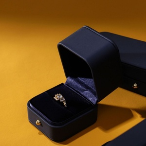 Custom logo Luxury Flip Top Jewelry Box PU Leather <b>Ring</b> <b>Couple</b> <b>Ring</b> Pendant Bracelet Necklace Jewelry Packaging Storge Box - Product Image 3
