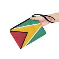 Dompet Koin Kanvas Fashion Bendera Nasional Guyana yang Bagus, Dompet Mini dengan Ritsleting dan Cetakan Digital untuk Kartu Kredit dan Koin