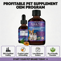 Gouttes de prévention contre les puces et les tiques pour chiens - Supplément liquide riche en protéines, huile de coco, poudre d'ail, huile de poisson, calcium - Soutien immunitaire rapide