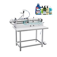 Machine de remplissage semi-automatique à tête unique pour liquides, détergents, shampoings, gels douche, équipement de remplissage de bouteilles en plastique
