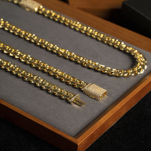 سلسلة ذهبية مخصصة بالجملة من الذهب عيار 14 قيراط، سلسلة كوبية ذهبية، سلسلة ميامي كوبية ذهبية 20 مم، قلادة سلسلة ميامي كوبية - Product Image 1