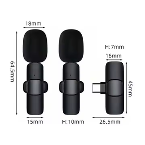 Microphone Lavalier sans fil K9 Mini revers portable à clipser avec suppression de bruit Type-C iPhone iPad <span class=keywords><strong>Samsung</strong></span> YouTube TikTok - Product Image 2