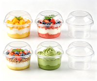 Gobelets à dessert en plastique transparent jetables et recyclables de qualité alimentaire avec couvercle pour mariage, anniversaire, événements de restauration, fête
