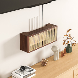 Phong <span class=keywords><strong>c</strong></span>ách <span class=keywords><strong>c</strong></span>ổ điển treo tường Wifi Router hộp lưu trữ gỗ hình chữ nhật Set-Top TV Hộp lưu trữ Kệ - Product Image 4