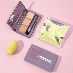 Palette de fards à paupières personnalisée à 3 couleurs avec miroir, boîte de fards à paupières vide recyclable, emballage cosmétique - Product Image 1