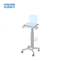 Chariot de soins infirmiers médicaux hauteur réglable en plastique ABS sonde tasse Rack industriel 4D ultrasons chariot d'hôpital Mobile Mobile 4D