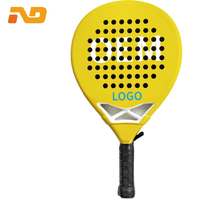Raquettes de padel rondes en fibre de carbone 12K et fibre de verre, légères (320g), 26cm, peinture noire