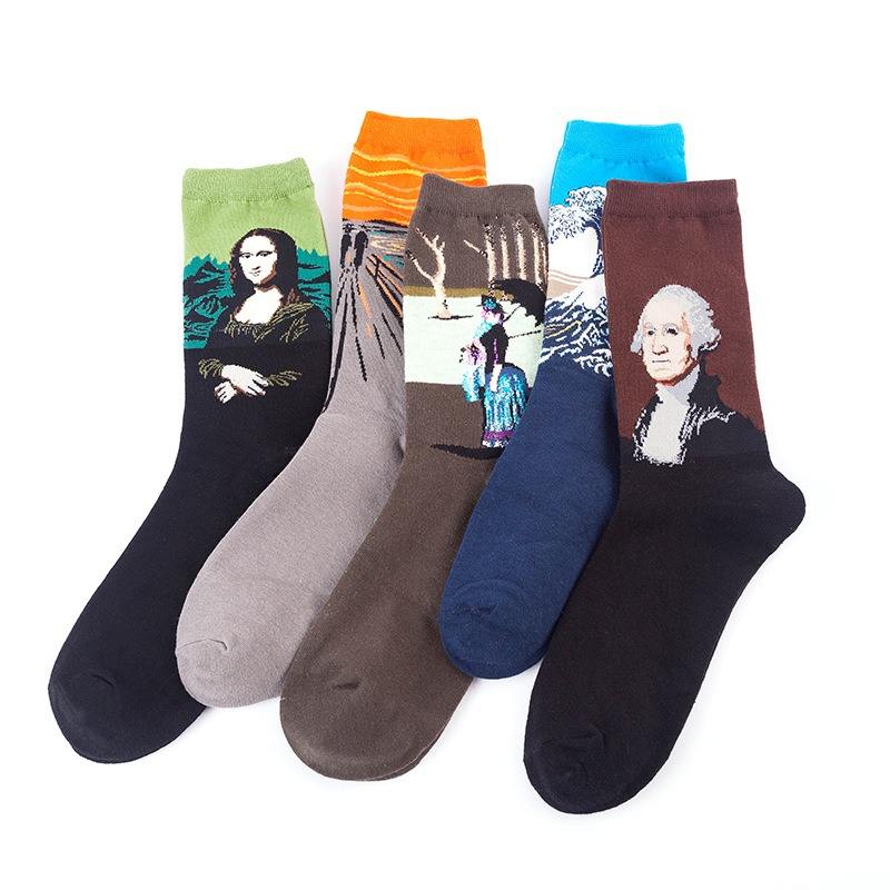WUYANG FACTORY WY-040 Wholesale New Happy Patterns Jacquard Fashion Novelty Crew Sock Custom Designs Fashion Socks for Men/women