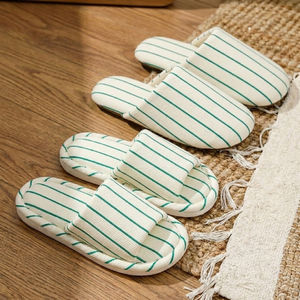 Producto en Tendencia 2026, Pantuflas de Lino y Algodón a Rayas para <span class=keywords><strong>Mujer</strong></span> y Hombre, Silenciosas, para Dormitorio, <span class=keywords><strong>Casa</strong></span>, Ligeras, de <span class=keywords><strong>Verano</strong></span>, al por Mayor - Product Image 1