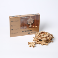 Jam Dinding Kayu 3D Puzzle Vintage DIY Model Kerajinan Koleksi dalam Jumlah Besar