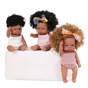 Poupée africaine réaliste en vinyle 12 pouces jouets afro silicone noir reborn bébé poupée - Product Image 3