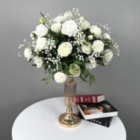 Boules de fleurs artificielles DKB, centre de table en roses de soie et hortensias, toucher réaliste, décorations de table pour mariage et fête, décoration de mariage