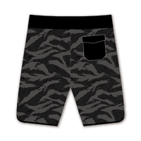 Shorts de plage pour hommes à motif camouflage Hawaïen, personnalisables avec logo, séchage rapide, avec poches, pour le surf – Vente en gros