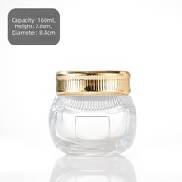 Vente en gros de pots en verre transparent vides pour crème 100 ml, logo personnalisé, contenants en verre transparent uniquement pour le stockage de crèmes cosmétiques et de soins de la peau