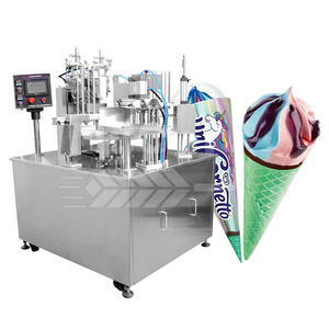 MY 4 Rotor Water Holy Gelato Taza de agua automática Forma Paquete de café Máquina de línea de llenado y sellado - Product Image 1