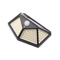 Lampe murale solaire avec capteur de mouvement PIR, lampe de jardin extérieure à 100 LED, lumière de sécurité solaire pour cour et véranda