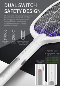 Matamoscas Eléctrico para Insectos, Raqueta para Matar Mosquitos, Modos Duales, Luz Púrpura Recargable PARA EL Hogar Interior - Product Image 4