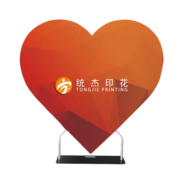 Portable backdrop-stand aluminum heart backdrop display stand for decoration