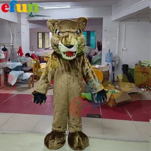 Efun MOQ 1 PC custom cartoon tiger mascot costume cute long fur animal mascot costume for sale