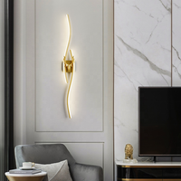 Appliques murales de luxe pour chambre à coucher, salon, escalier, couloir, style nordique, noir et or, 3 couleurs, variateur d'intensité LED