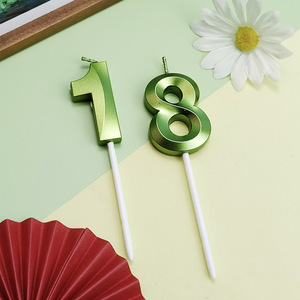 <span class=keywords><strong>Vela</strong></span> al por mayor número 0-9 velas de cumpleaños <span class=keywords><strong>vela</strong></span> verde <span class=keywords><strong>18</strong></span> números de cumpleaños Regalos de fiesta para adultos - Product Image 3