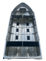 Bateau de pêche en aluminium à fond plat de 4,2 m, léger, soudé, pour rivière, lac et côtes proches