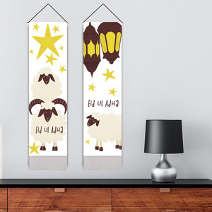 Tapiz de Pared Largo con Borlas de <span class=keywords><strong>Tela</strong></span> para Colgar, Decoración de Fiesta de Ramadán Kareem, Eid Mubarak - Product Image 3